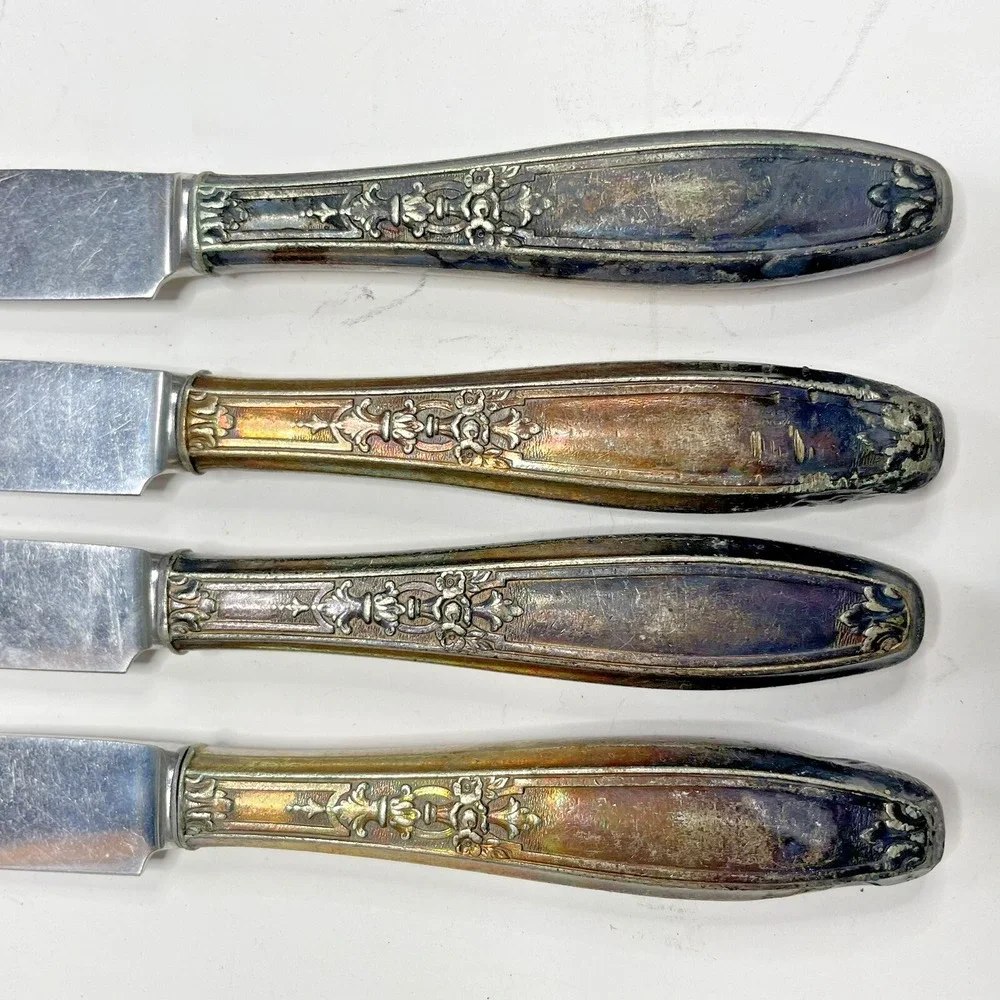 4 Butter Knives Silverware 1847 Roger's‎ Bro. Ambassador Silverplate Flatware